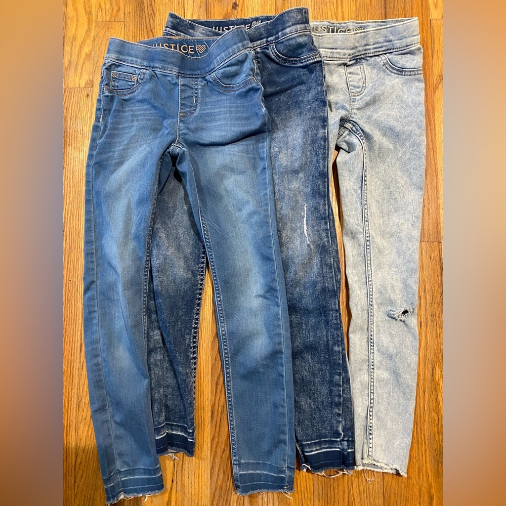 Justice Pull-on Jean Leggings size 10 slim girls
